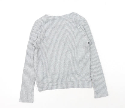 NEXT Girls Grey Viscose Pullover Sweatshirt Size 11 Years Pullover