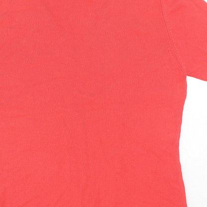 Womens UK Size 10 Pure & Natural Red Basic T-Shirt
