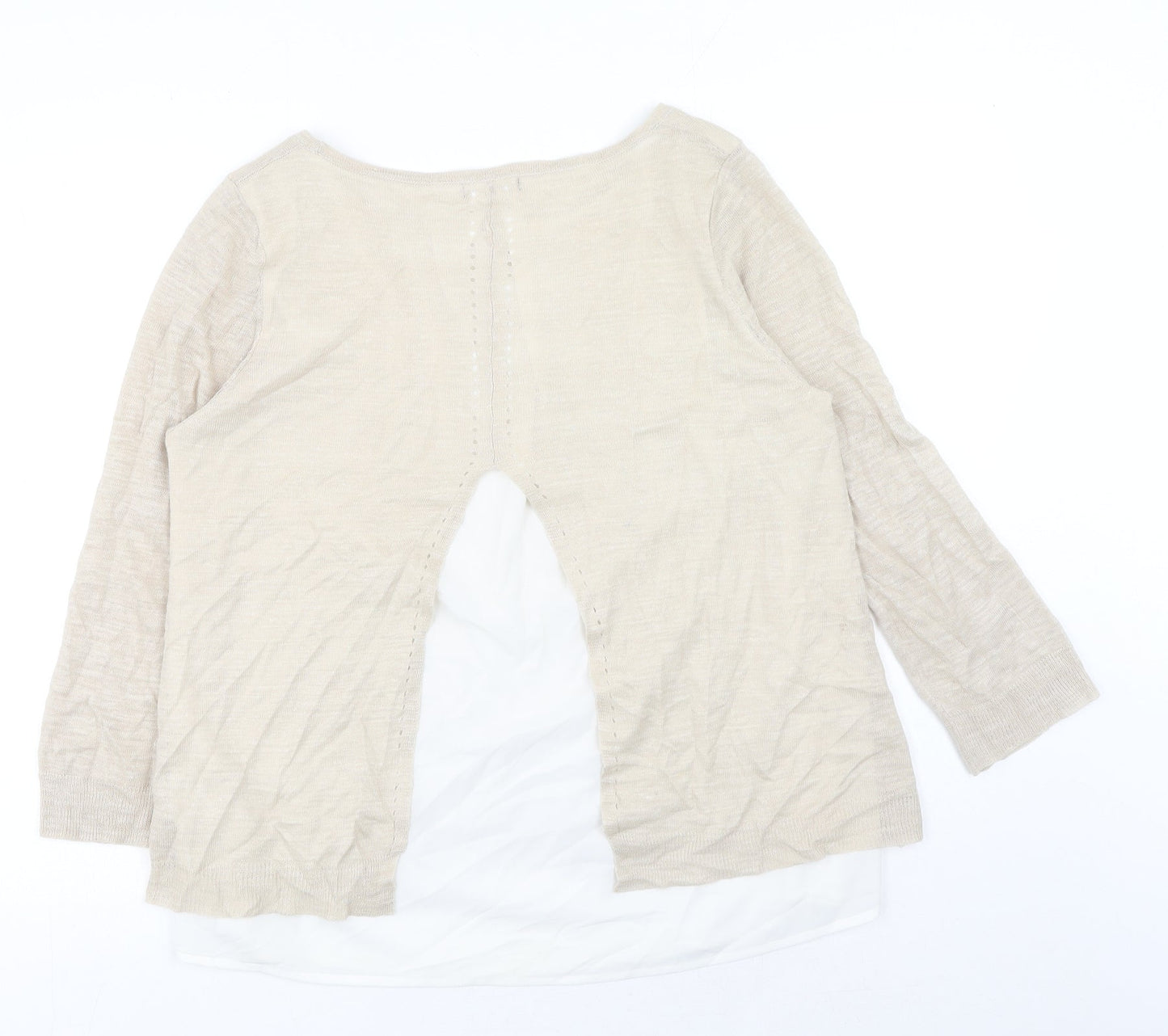 Womens UK Size 14 M&Co Beige Pullover Jumper