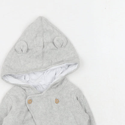 Matalan Baby Grey Jacket Size 3-6 Months Button