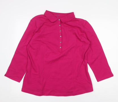 Womens UK Size XL Lee Pink Basic Blouse