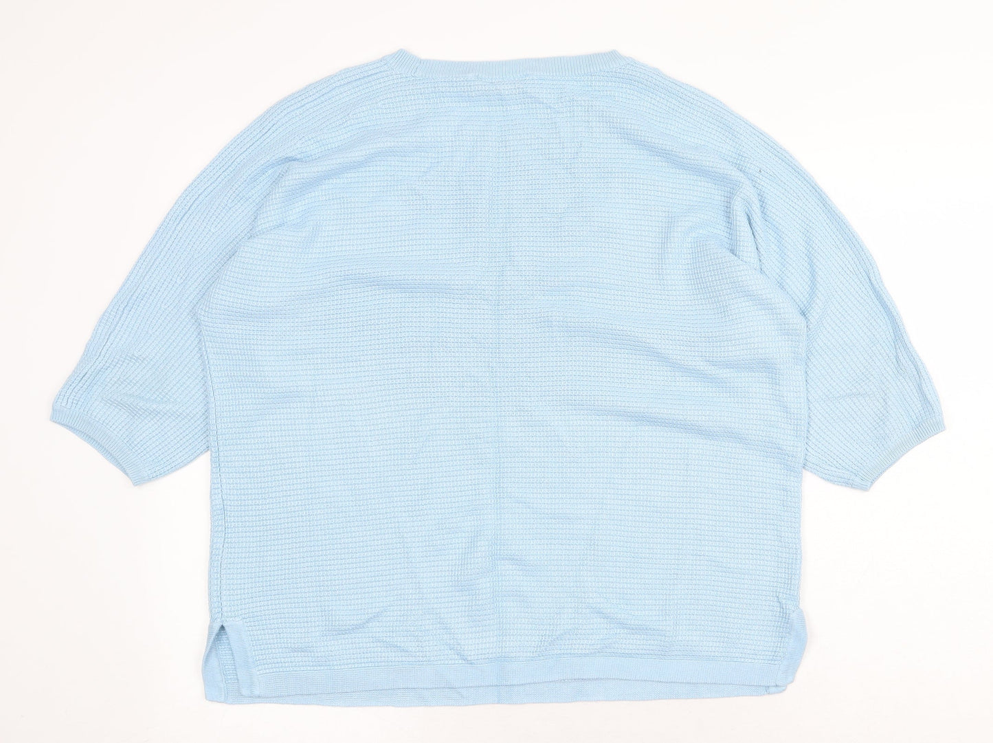 Linea Tesini Womens Blue Round Neck Acrylic Pullover Jumper Size L