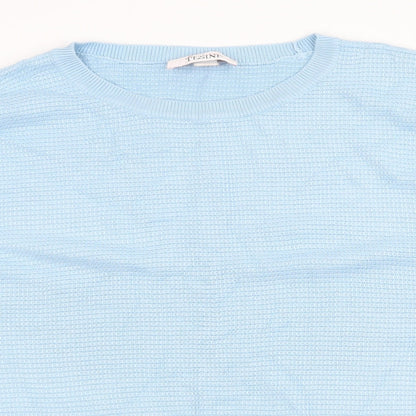 Linea Tesini Womens Blue Round Neck Acrylic Pullover Jumper Size L