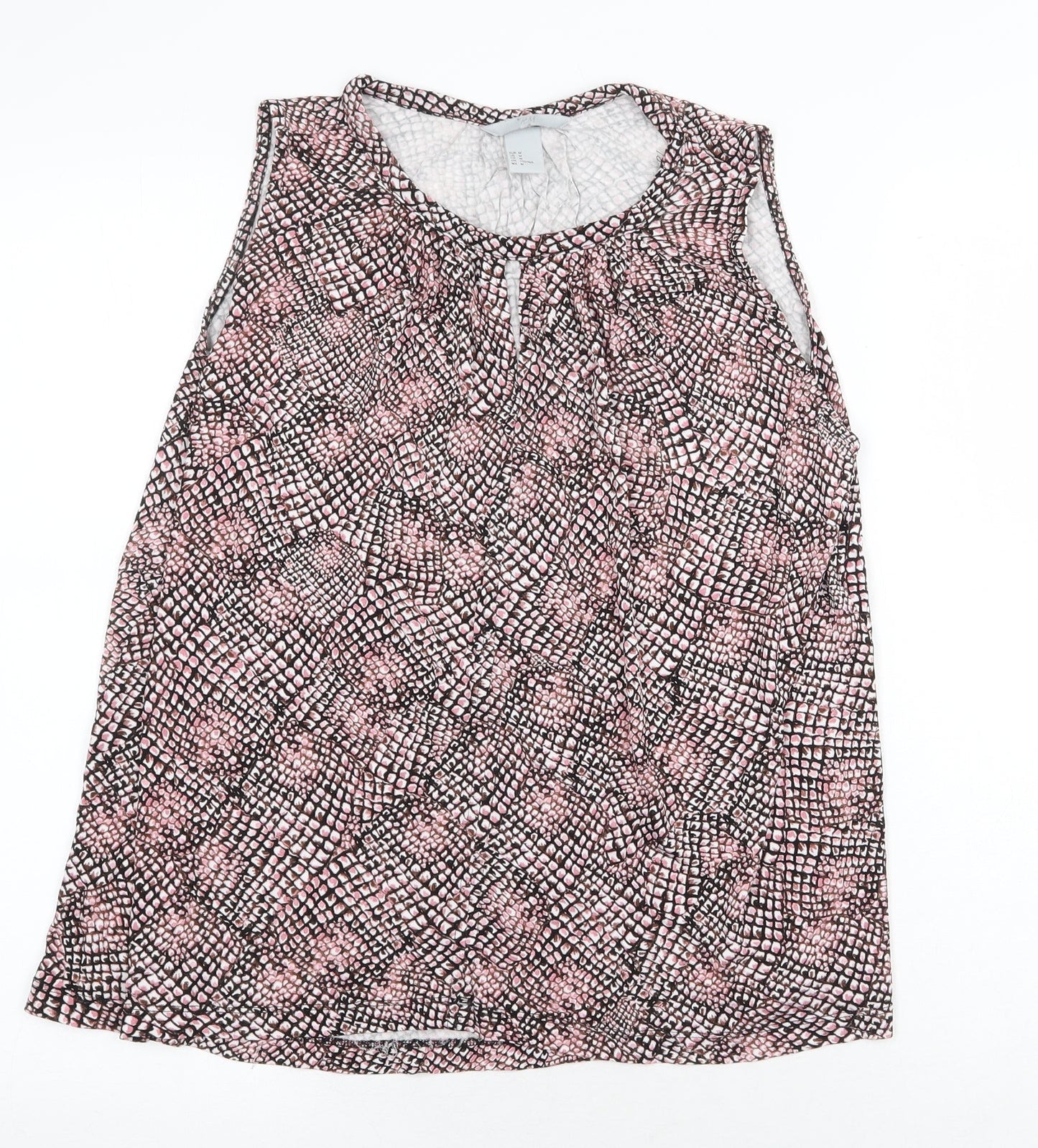 Womens UK Size M H&M Pink Basic Tank