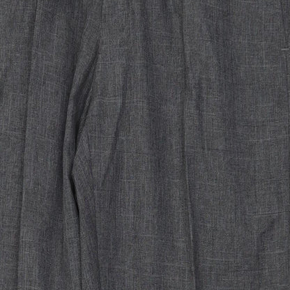 Marks and Spencer Mens Grey Polyester Trousers Size 34 in Regular Zip