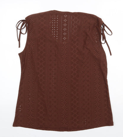 Womens UK Size XL Preworn Brown Basic Tank