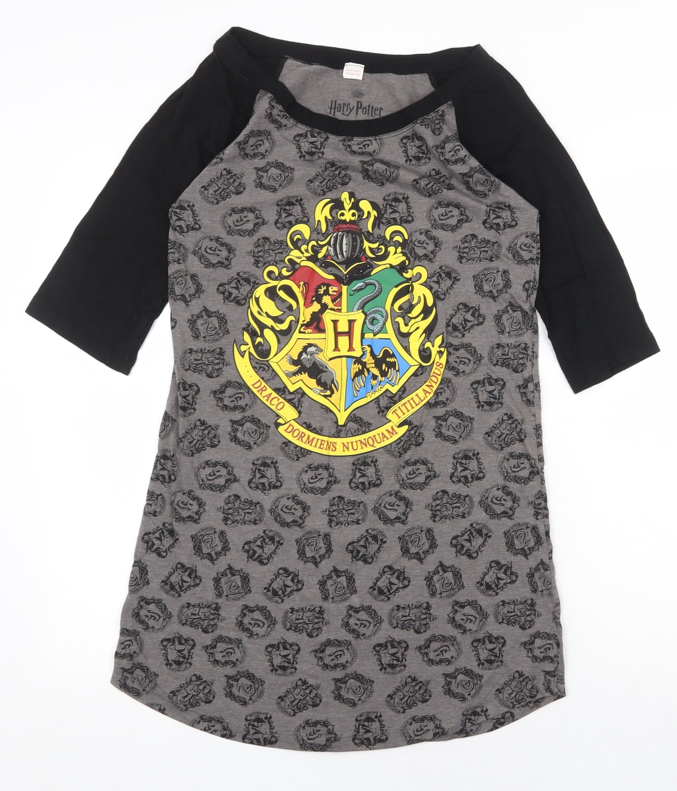 Harry Potter Wizarding World Womens Grey Geometric Cotton Basic T-Shirt Size XS Round Neck - Harry Potter