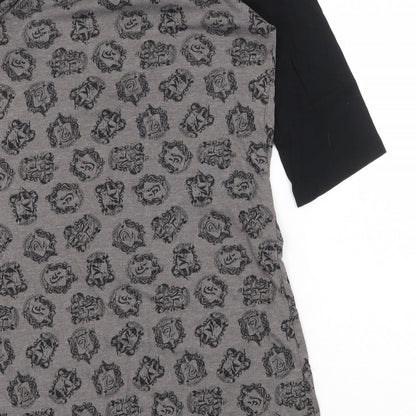 Harry Potter Wizarding World Womens Grey Geometric Cotton Basic T-Shirt Size XS Round Neck - Harry Potter
