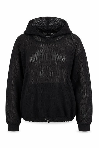 Workout Womens Black Polyester Pullover Hoodie Size 6 Pullover