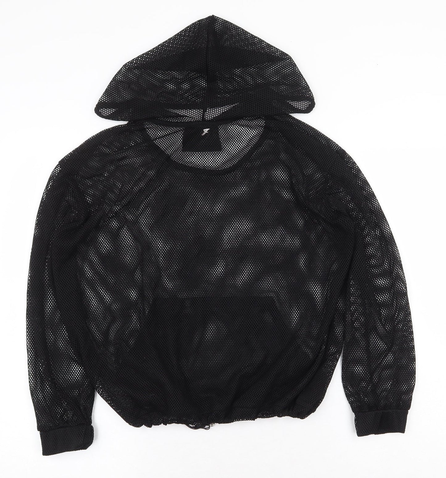 Workout Womens Black Polyester Pullover Hoodie Size 6 Pullover