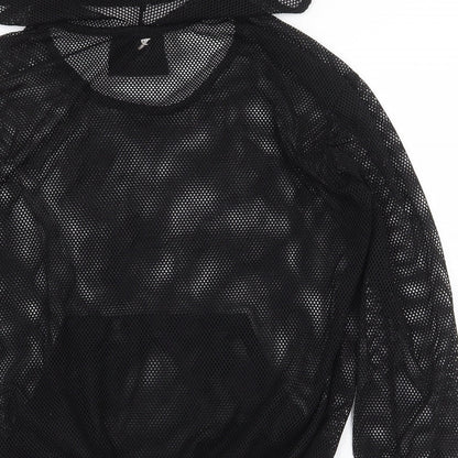 Workout Womens Black Polyester Pullover Hoodie Size 6 Pullover