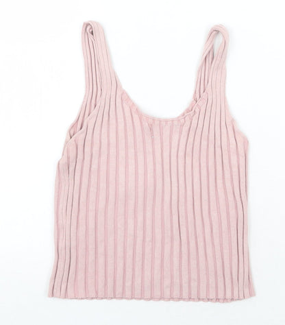 SheIn Womens Pink Acrylic Basic Tank Size M Scoop Neck - Honey