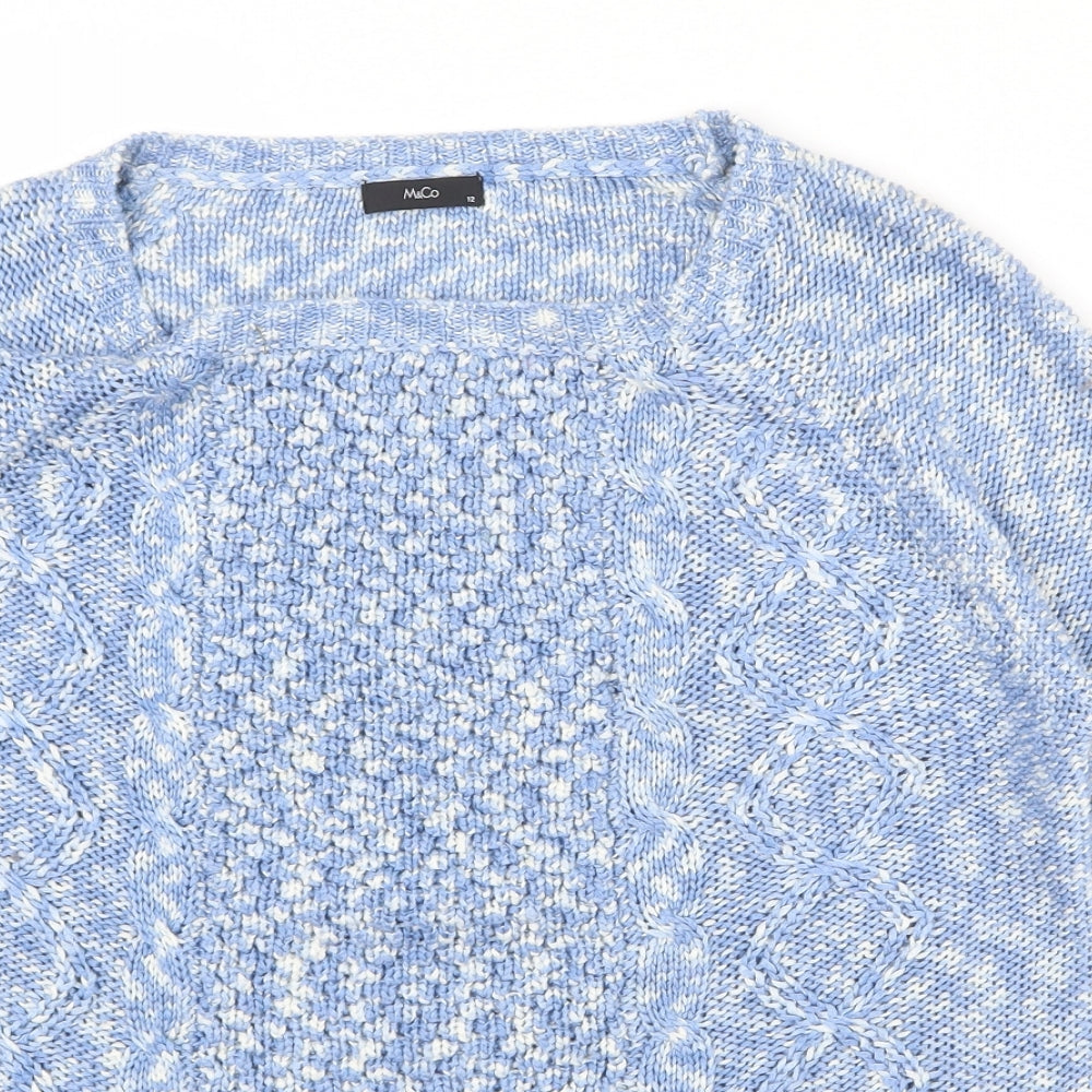 Womens UK Size 12 M&Co Blue Pullover Jumper