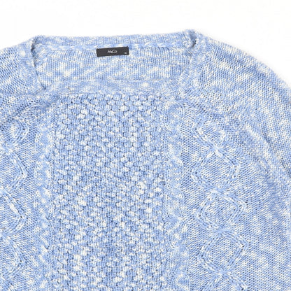 Womens UK Size 12 M&Co Blue Pullover Jumper