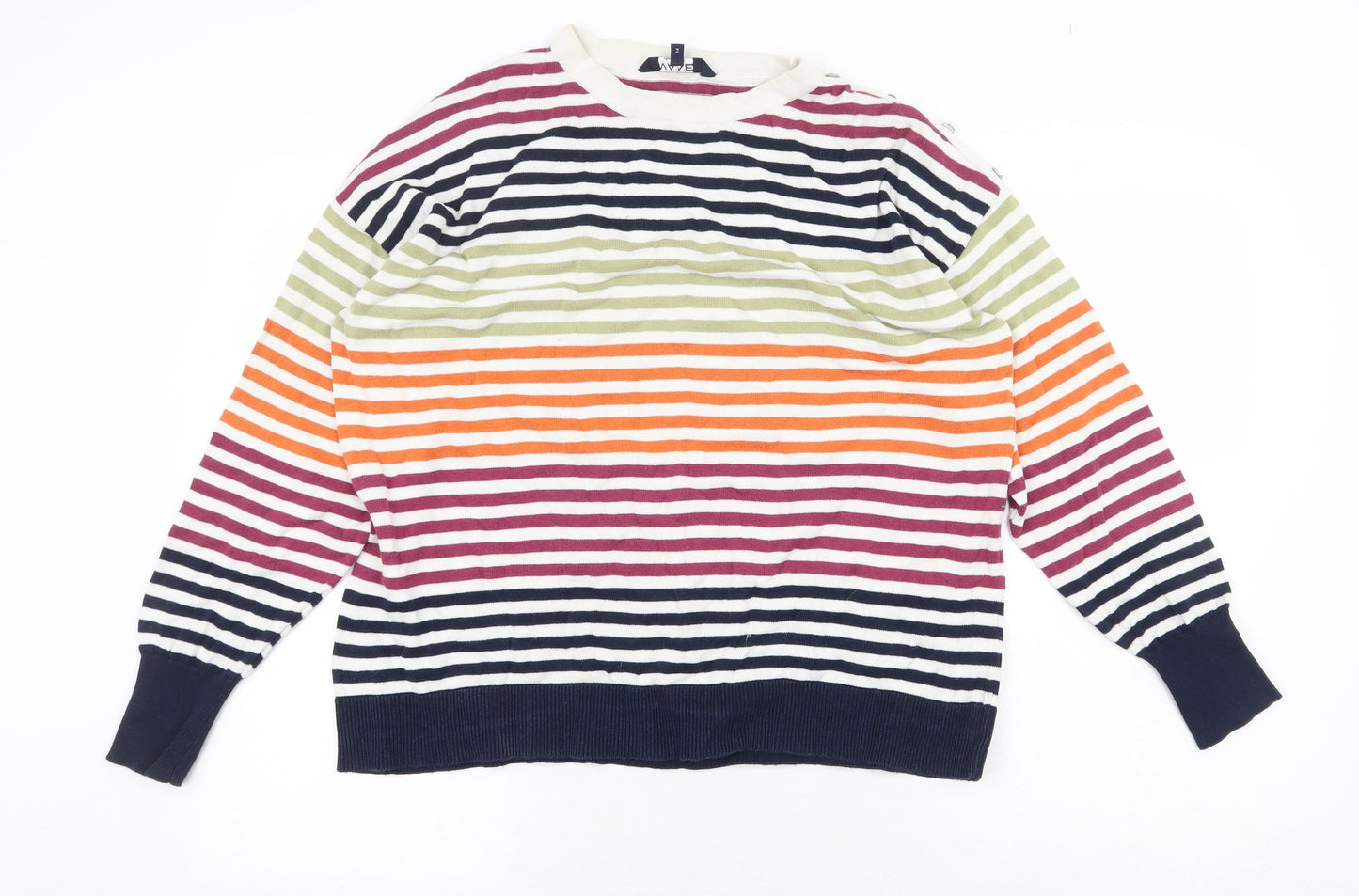 Womens UK Size 14 Maine New England Multicoloured Pullover Jumper
