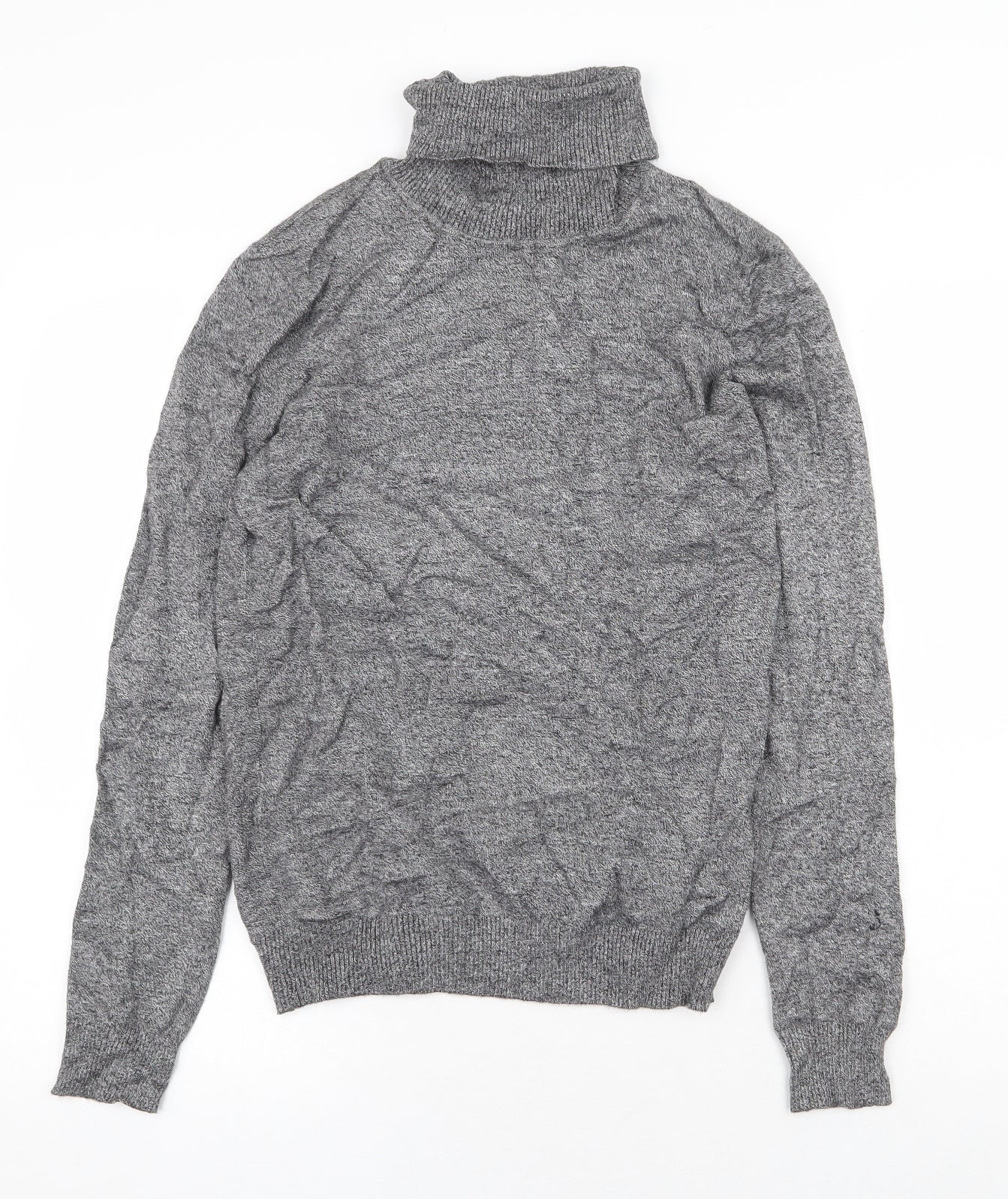 Andrew Marc Womens Grey Round Neck Viscose Pullover Jumper Size M