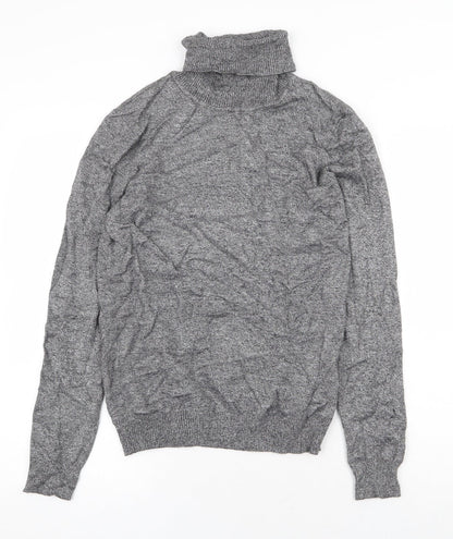 Andrew Marc Womens Grey Round Neck Viscose Pullover Jumper Size M