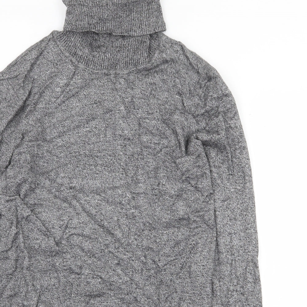 Andrew Marc Womens Grey Round Neck Viscose Pullover Jumper Size M
