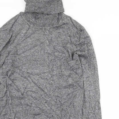 Andrew Marc Womens Grey Round Neck Viscose Pullover Jumper Size M