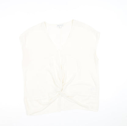 Womens UK Size 12 Warehouse White Basic Blouse