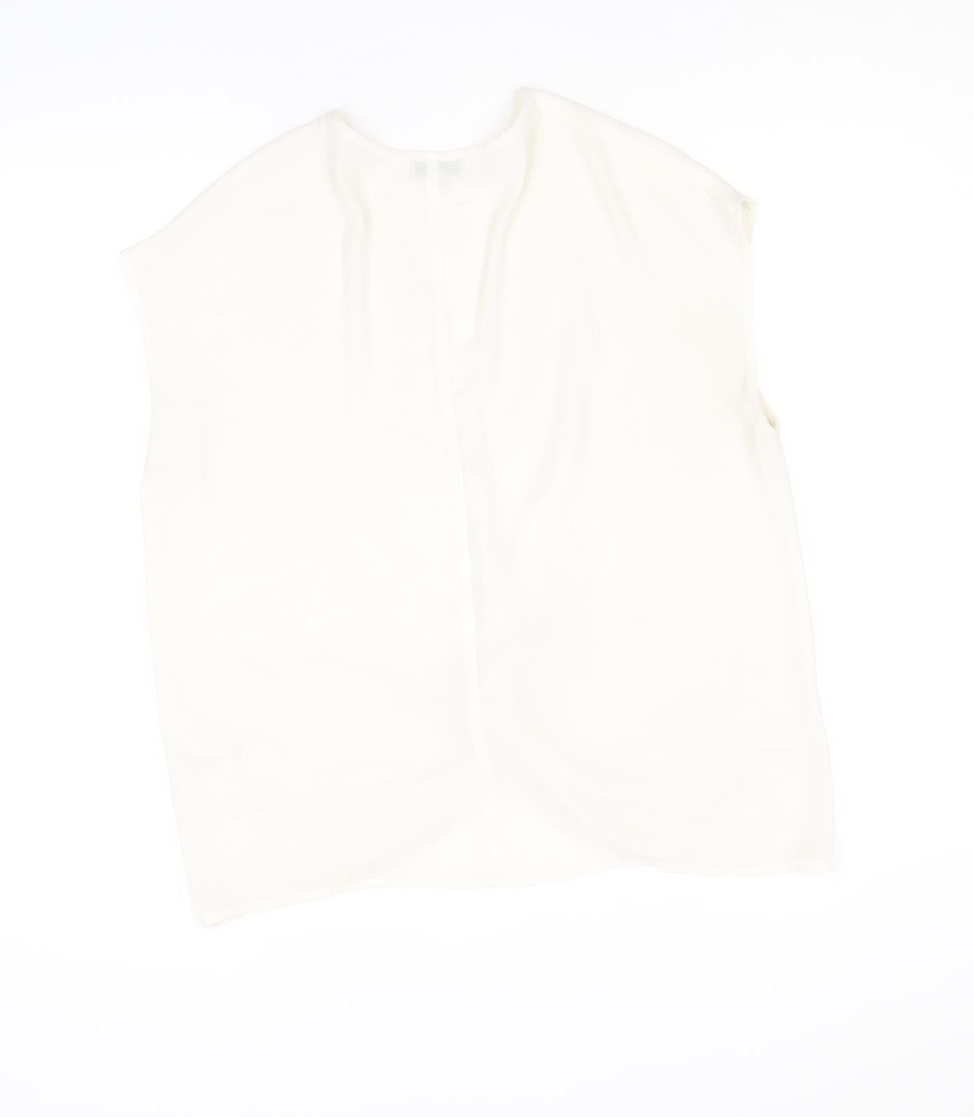 Womens UK Size 12 Warehouse White Basic Blouse