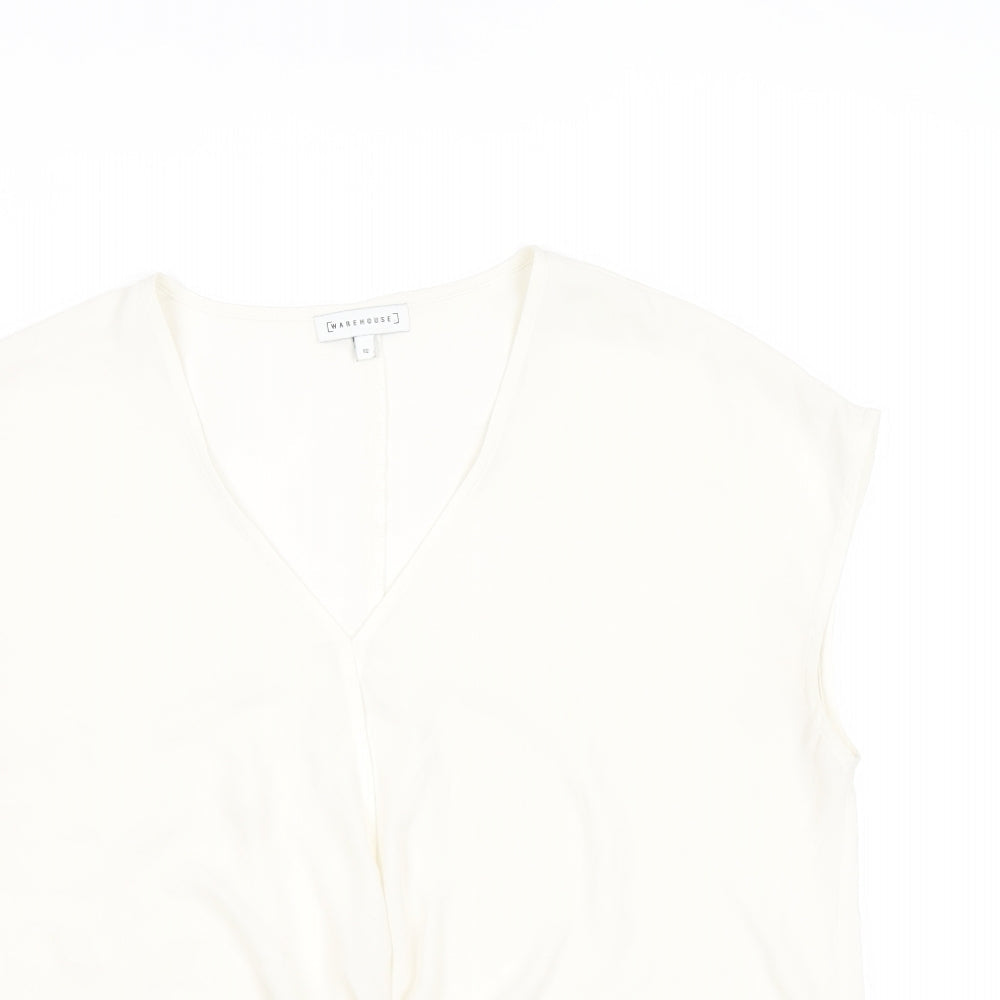 Womens UK Size 12 Warehouse White Basic Blouse