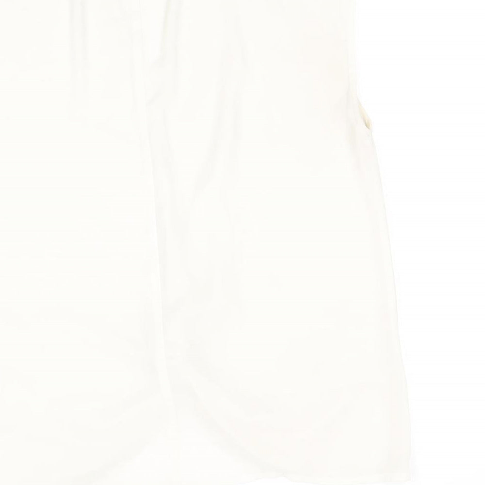 Womens UK Size 12 Warehouse White Basic Blouse