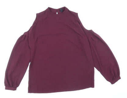 Womens UK Size L Y.A.S Purple Basic Blouse