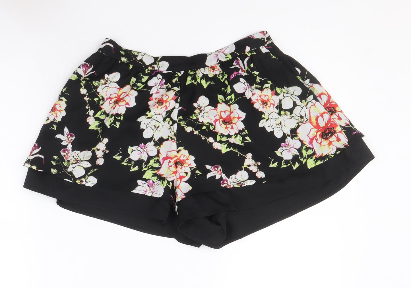 River Island Womens Multicoloured Geometric Polyester Basic Shorts Size S Regular Pull On