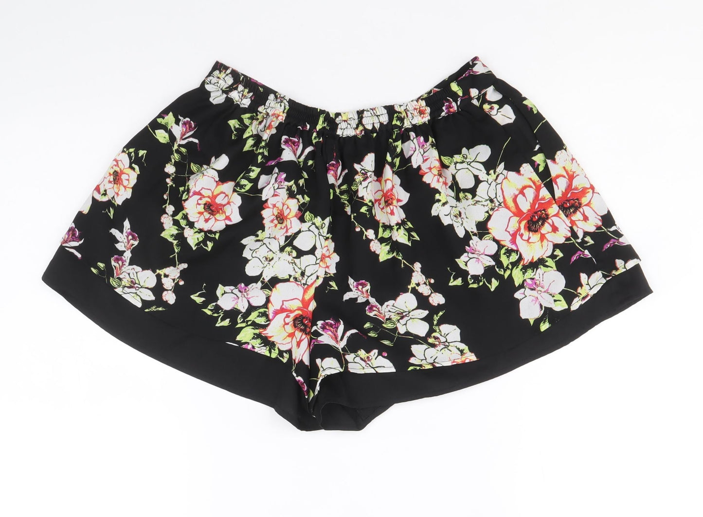 River Island Womens Multicoloured Geometric Polyester Basic Shorts Size S Regular Pull On