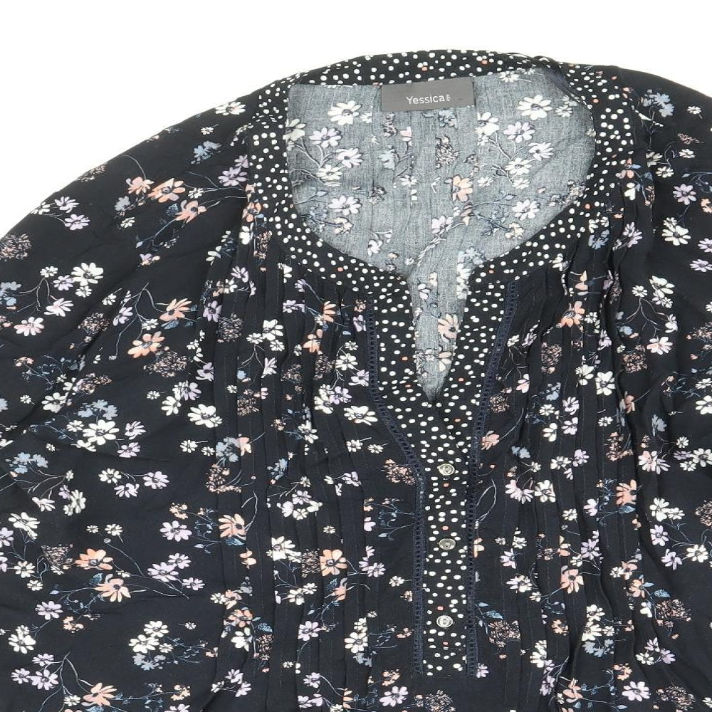 Womens UK Size 10 Yessica Blue Basic Blouse