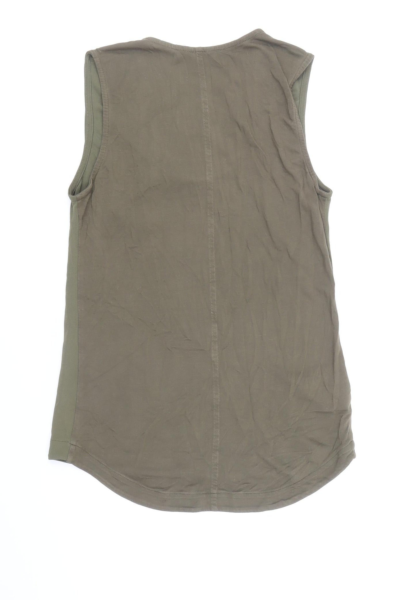 Ann Taylor Womens Green Viscose Basic Tank Size XS Scoop Neck