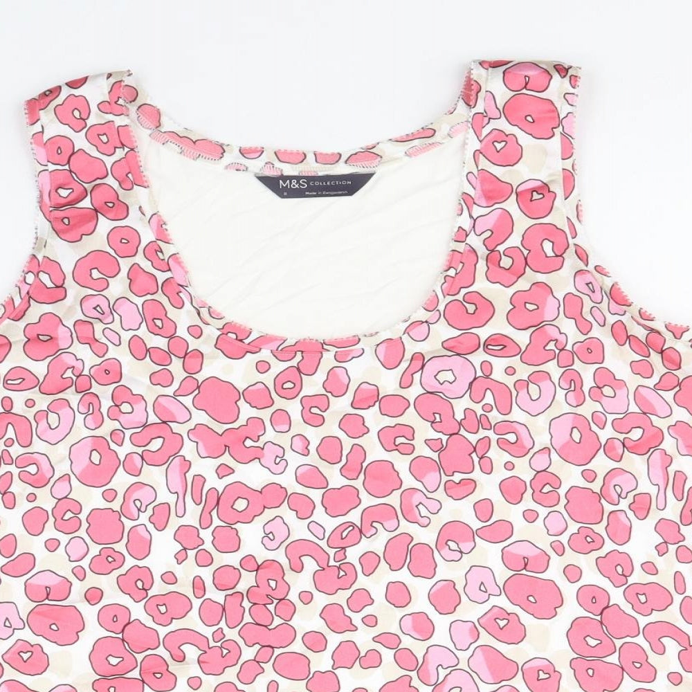 Womens UK Size 8 Marks and Spencer Pink Basic Tank