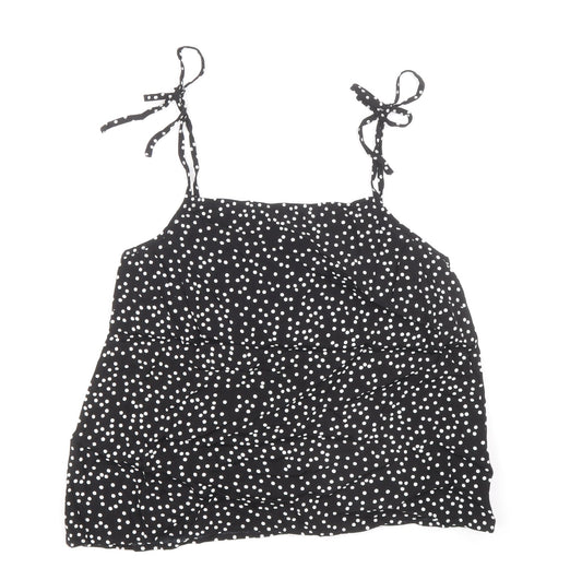 Womens UK Size 8 Preworn Black Basic Tank