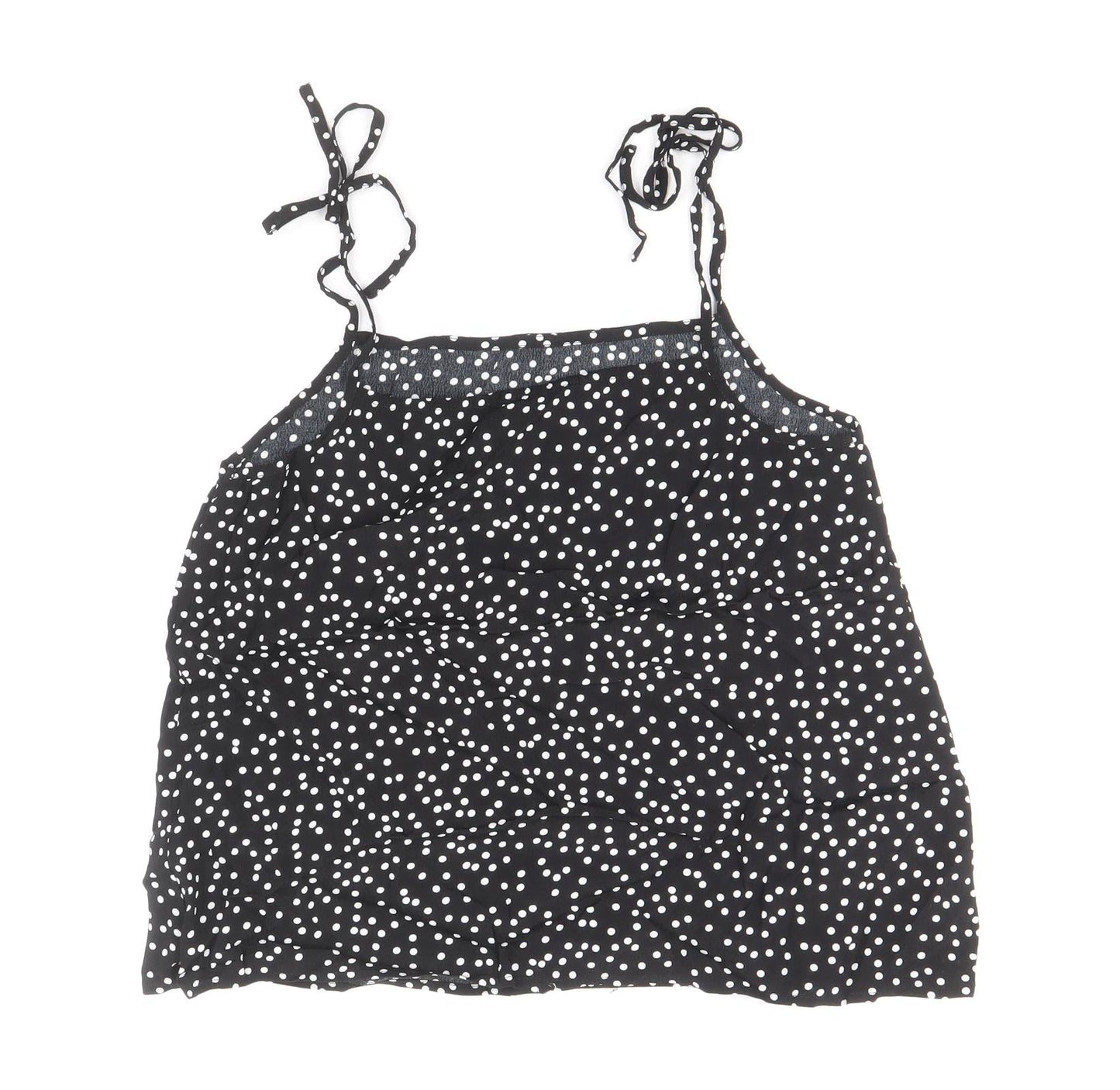 Womens UK Size 8 Preworn Black Basic Tank