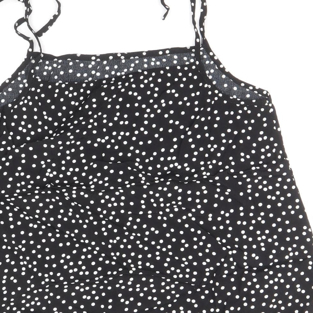 Womens UK Size 8 Preworn Black Basic Tank