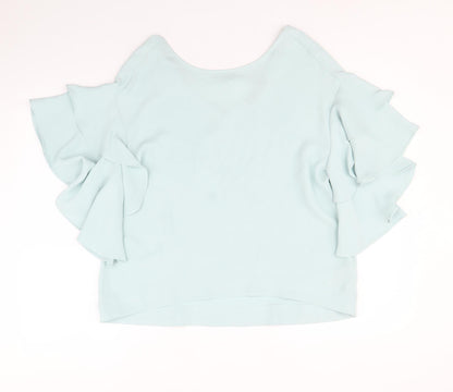 Womens UK Size 12 Marks and Spencer Blue Basic Blouse