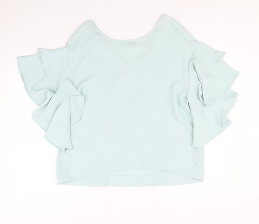 Womens UK Size 12 Marks and Spencer Blue Basic Blouse