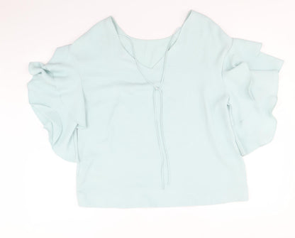 Womens UK Size 12 Marks and Spencer Blue Basic Blouse