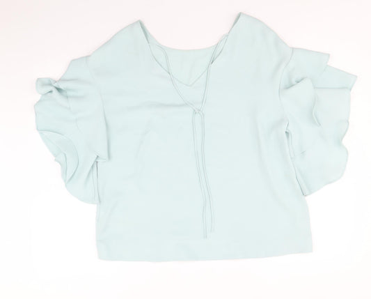 Womens UK Size 12 Marks and Spencer Blue Basic Blouse
