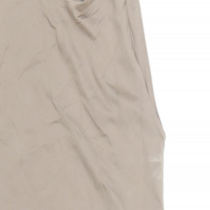 Stradivarius Womens Brown Polyamide Bodysuit One-Piece Size S Snap