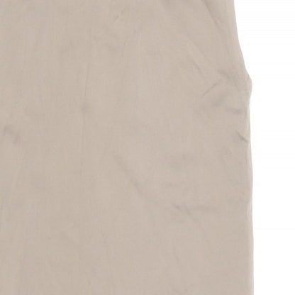 Stradivarius Womens Brown Polyamide Bodysuit One-Piece Size S Snap