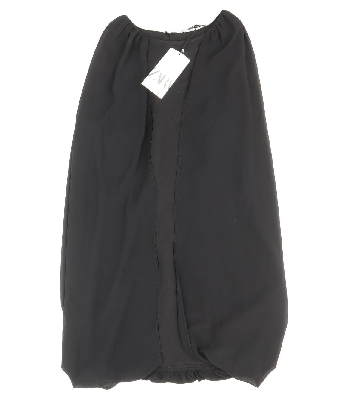 Zara Womens Black Polyester Sheath Size M Boat Neck Zip