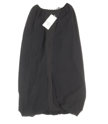 Zara Womens Black Polyester Sheath Size M Boat Neck Zip