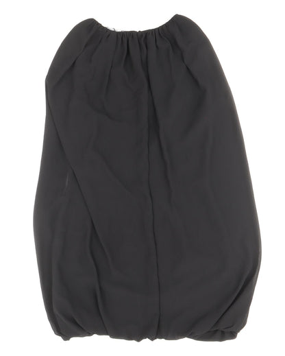 Zara Womens Black Polyester Sheath Size M Boat Neck Zip