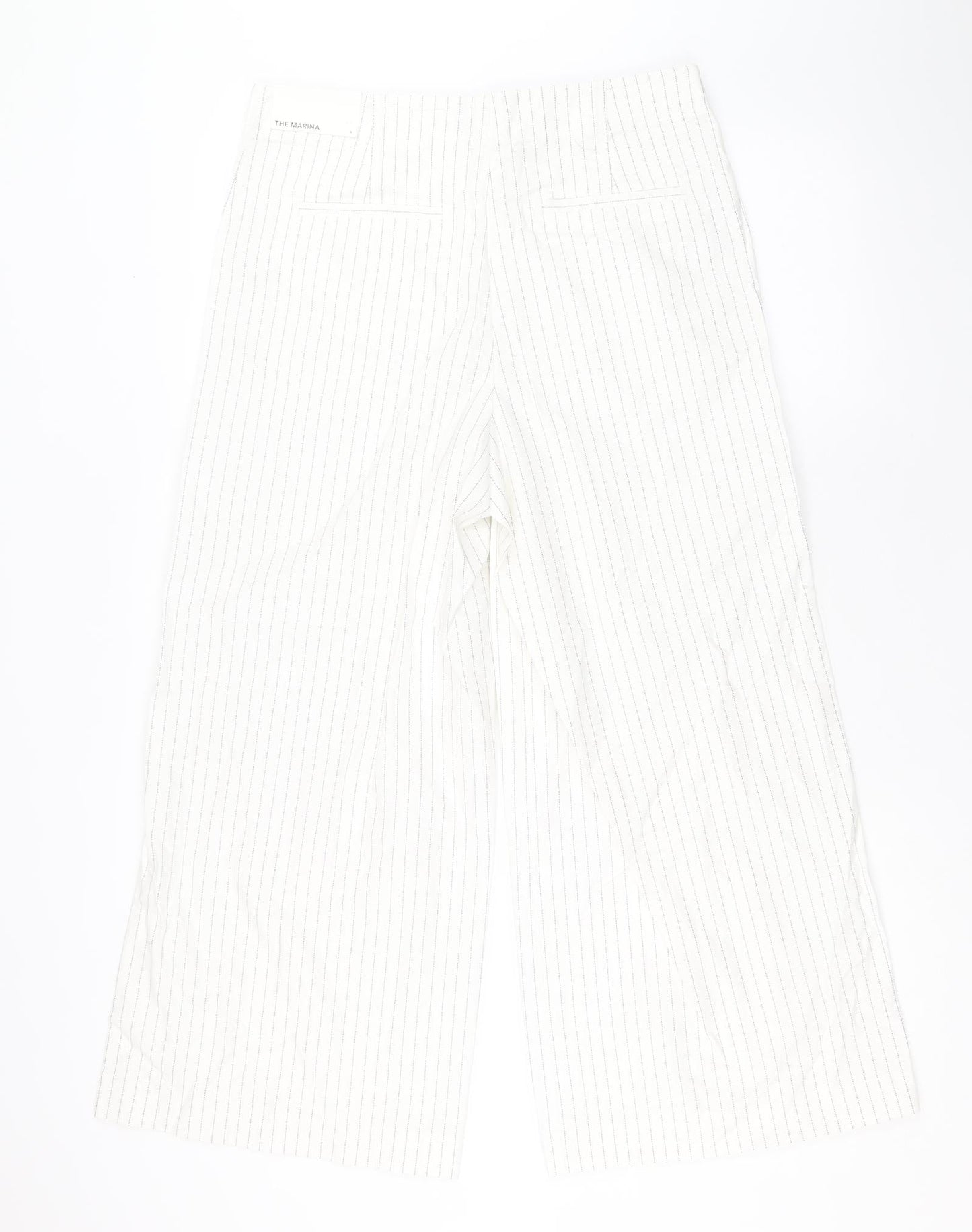 Ann Taylor Womens White Polka Dot Cotton Trousers Size 6 Regular Zip