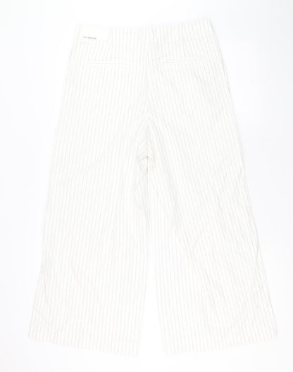 Ann Taylor Womens White Polka Dot Cotton Trousers Size 6 Regular Zip