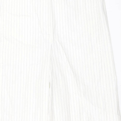 Ann Taylor Womens White Polka Dot Cotton Trousers Size 6 Regular Zip