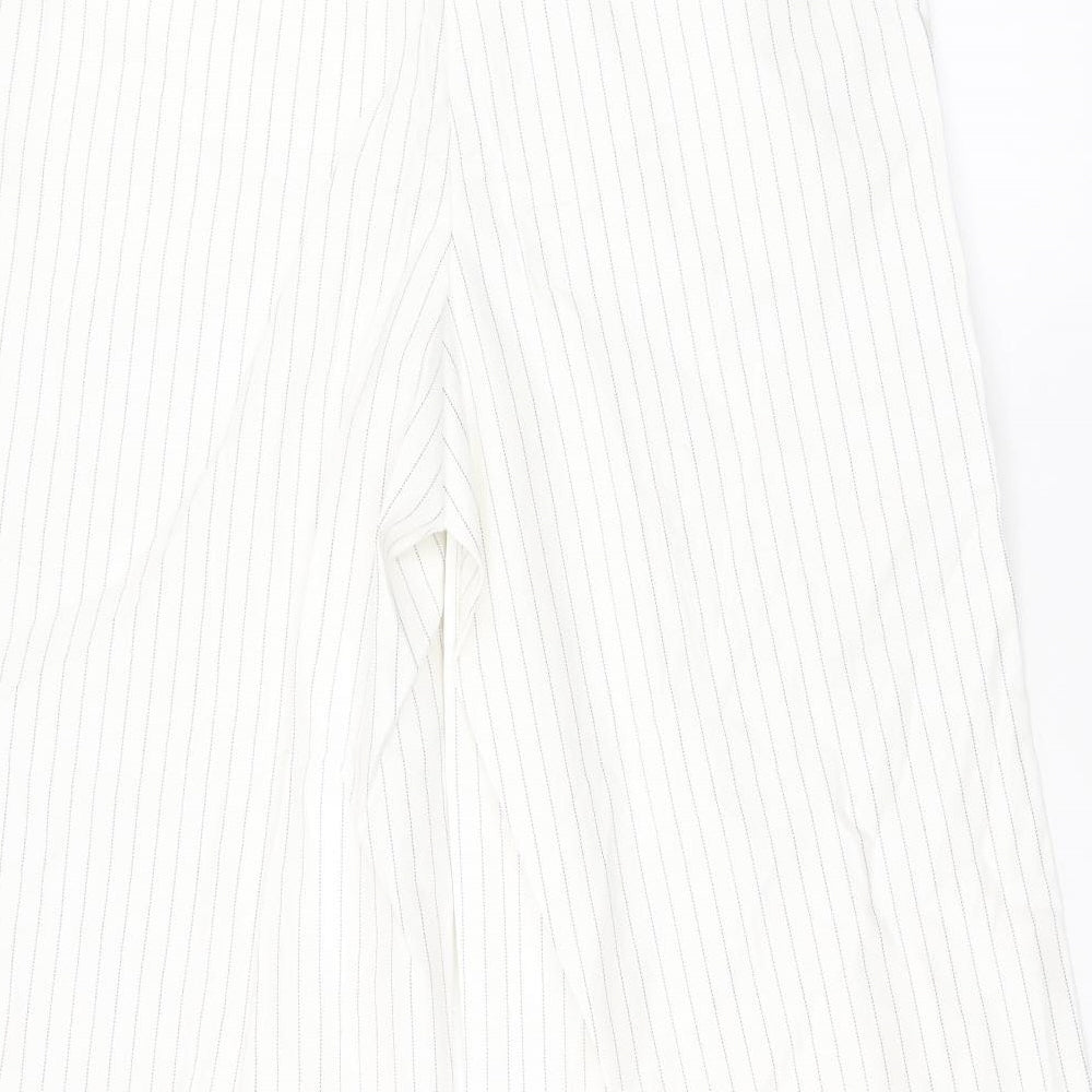 Ann Taylor Womens White Polka Dot Cotton Trousers Size 6 Regular Zip