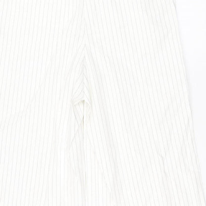 Ann Taylor Womens White Polka Dot Cotton Trousers Size 6 Regular Zip